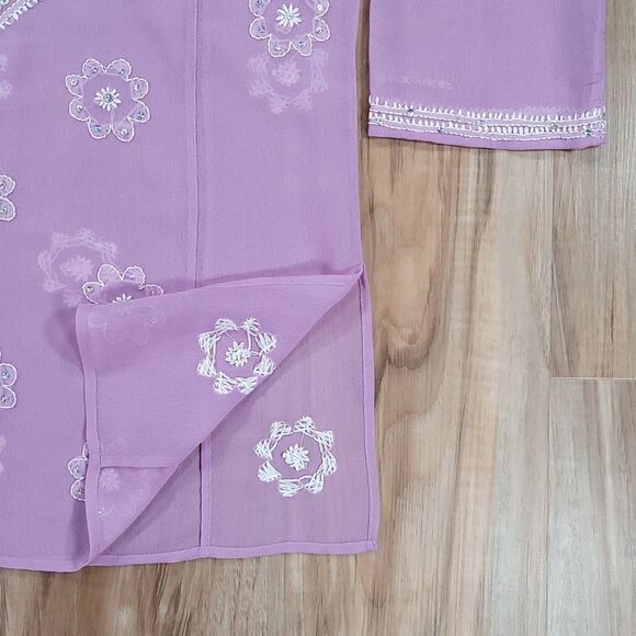 🔹️DKNY Jeans Lavender Sheer Tunic Cover-up/Blouse Small - Picture 8 of 12